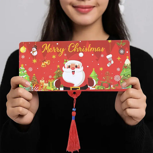Christmas Money Holder Wallet Red Envelope Christmas Gift Envelope Greeting Card Creative Birthday Folding Cash Holder For Kids