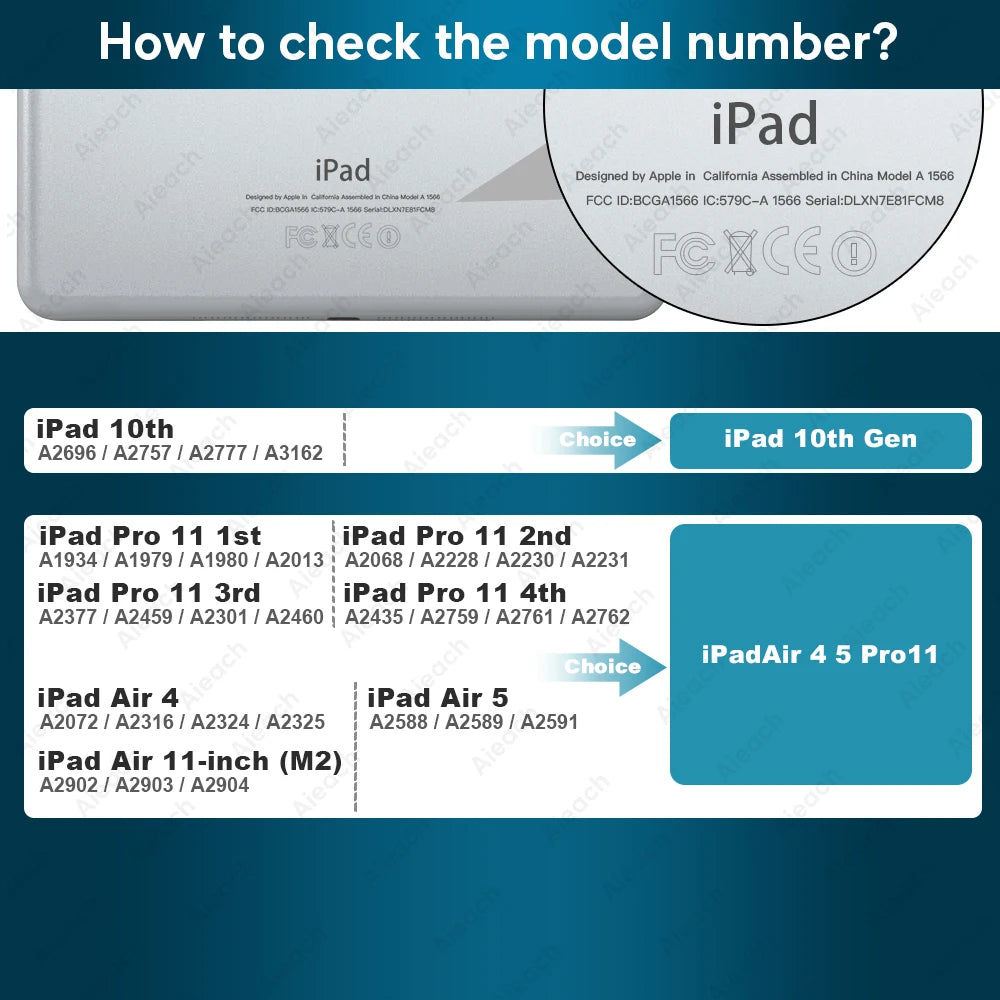AIEACH iPad Keyboard for iPad Air 4 Air 5 Air 11 2024 Magic Keyboard for iPad 10th Pro 11 1st 2nd 3rd 4th for Bluetooth Keyboard