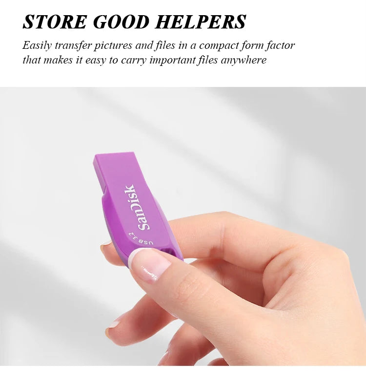 SanDisk USB 3.2 Flash Drive 128GB 64GB 32GB Up to 100Mb/s Pen Drive Original storage Memory Stick for Computer U disk pendrive